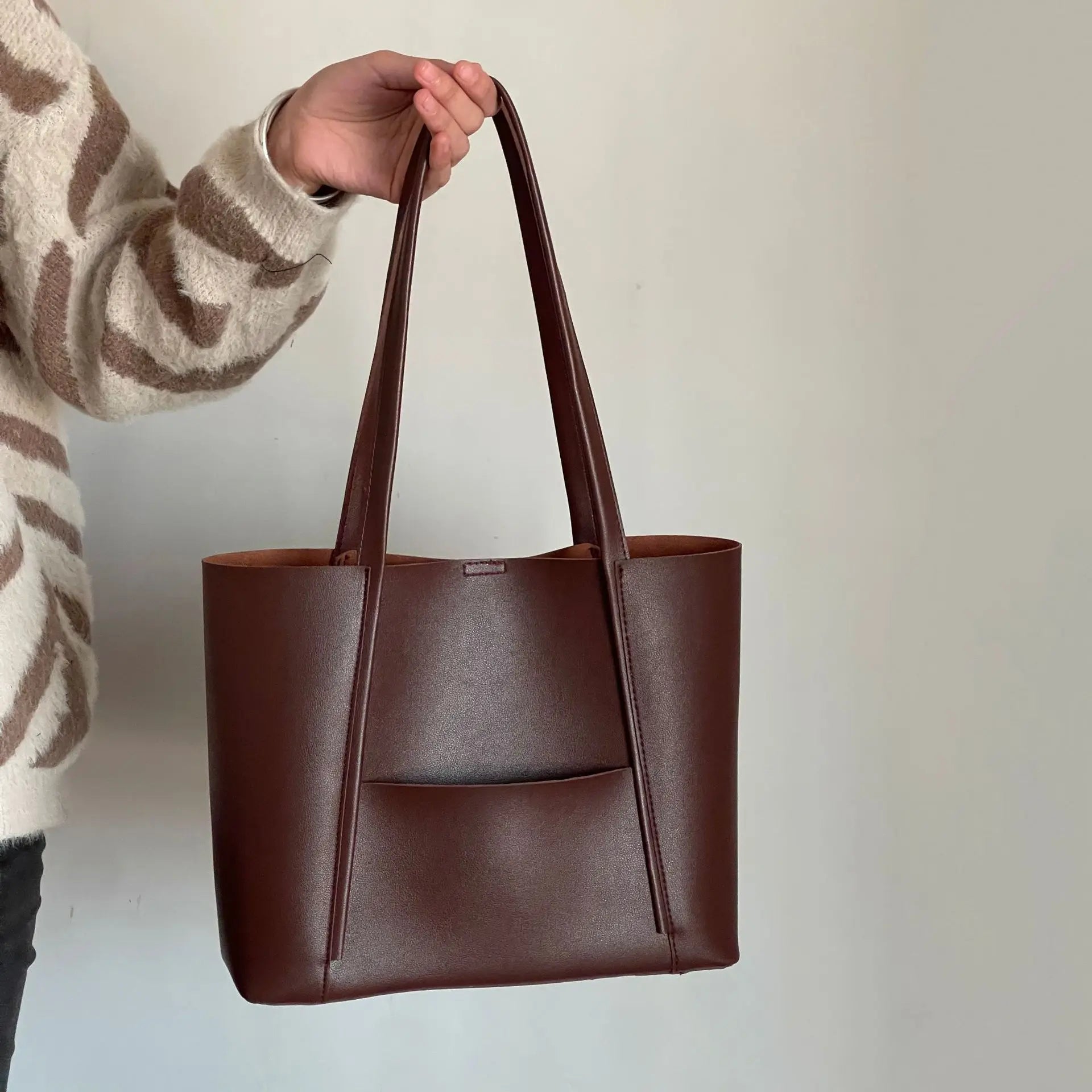 Avina – Luxe Vegan Leren Tas-Bags-Jonker Mode-Bruin-