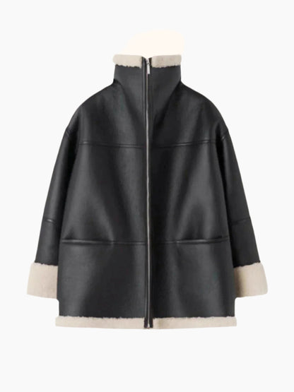 Elora – Warme Faux Fur Jas-Jacket-Jonker Mode-Zwart-M-