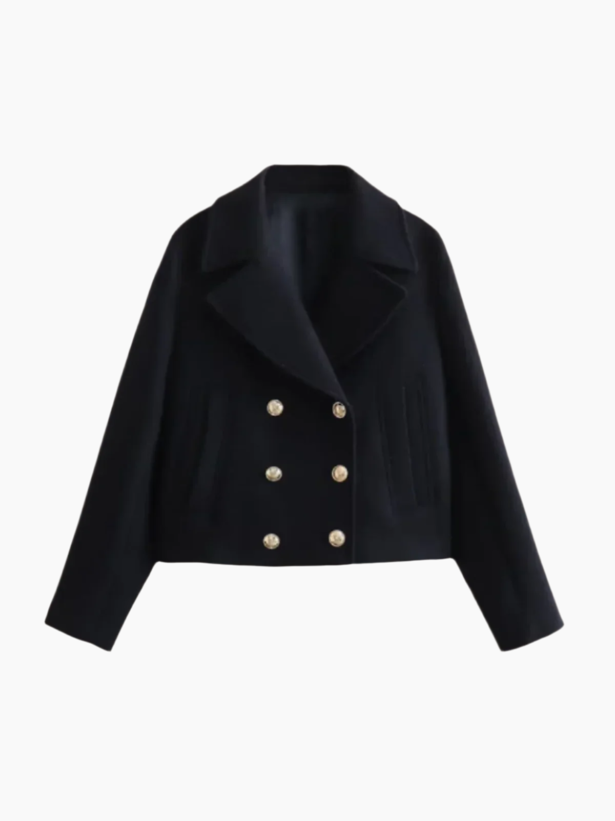 Mira – Korte Double-Breasted Jas-Blazer-Jonker Mode-Zwart-S-