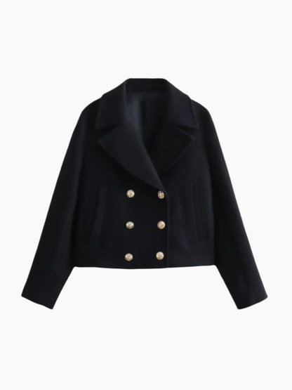 Mira – Korte Double-Breasted Jas-Blazer-Jonker Mode-Zwart-S-