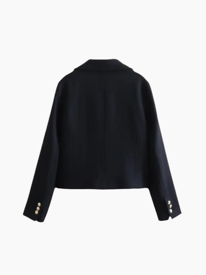 Mira – Korte Double-Breasted Jas-Blazer-Jonker Mode-Zwart-S-