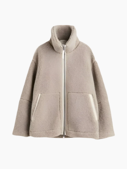 Nova – Zachte Lamsjas-Jacket-Jonker Mode-Lichtbruin-M-